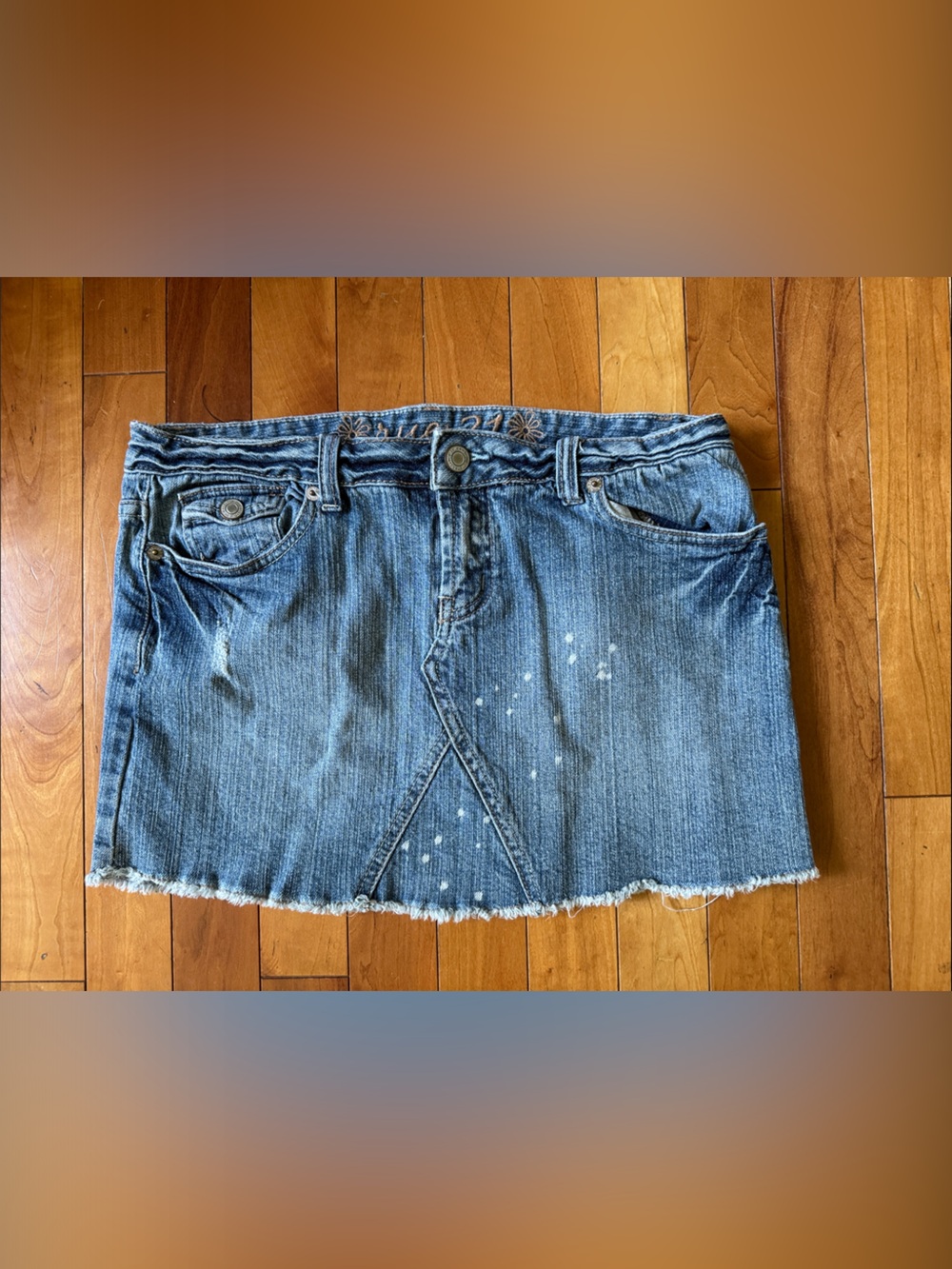 Y2K Rue21 Blue Distressed Denim Mini Skirt